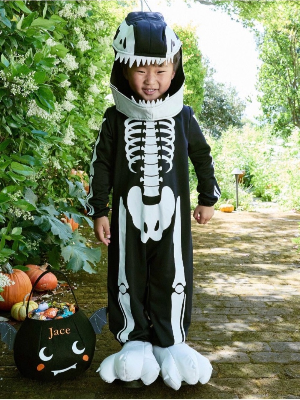 Glow-in-the-Dark Dino Skeleton Halloween Costum